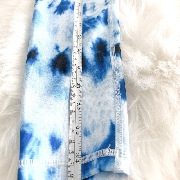 NWT TEREZ Marbled Super High 7/8 Banded Leggings Blue size Medium - Picture 7 of 14